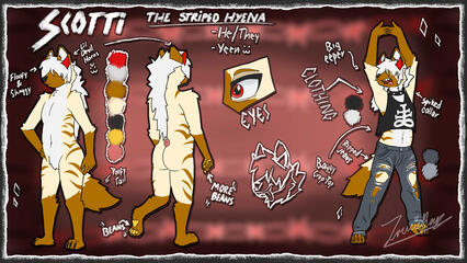 Scotti the hyena reference sheet (Commission) Scotti the hyena reference sheet (Commission)